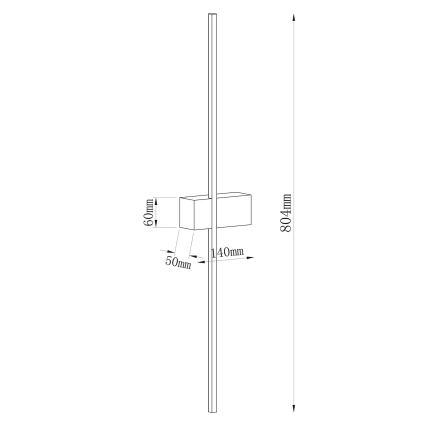 LED sienas gaismeklis AISHA LED/12W/230V 4000K 80 cm zelta