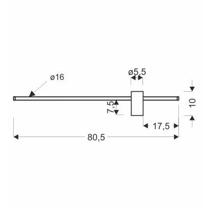 LED sienas gaismeklis ARIAN LED/13W/230V melns