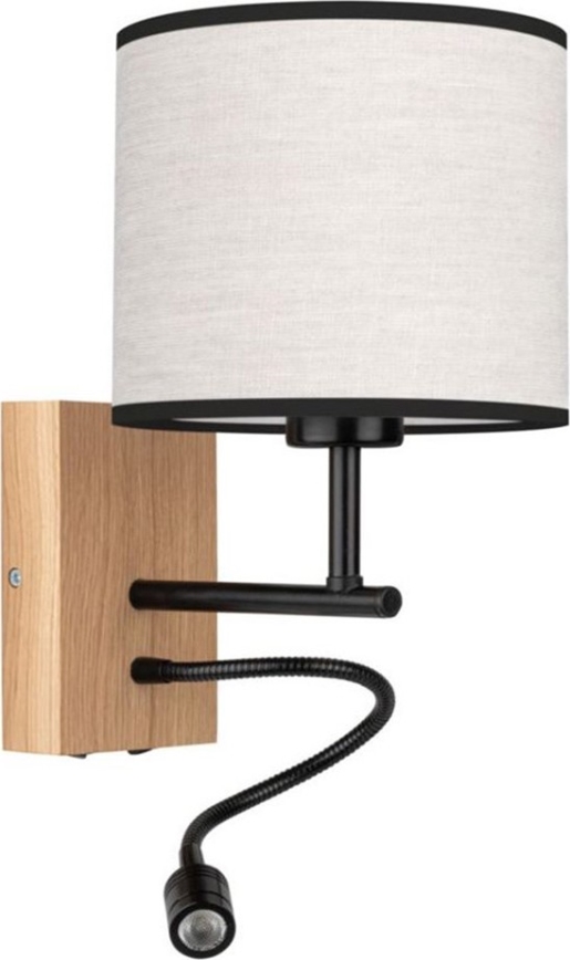 LED sienas gaismeklis BOHO 1xE27/25W/230V + LED/1W/230V ozols