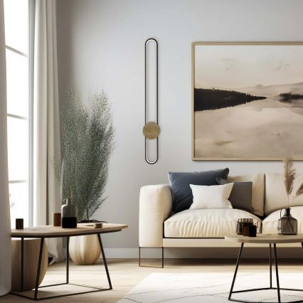 LED sienas gaismeklis FLORENTYNA LED/24W/230V 4000K melna/bēša