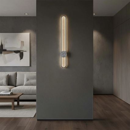 LED sienas gaismeklis FLORENTYNA LED/24W/230V 4000K melns/balts