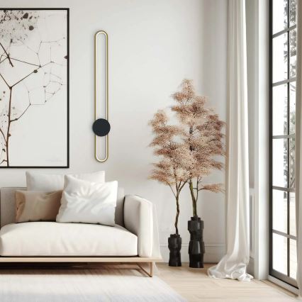 LED sienas gaismeklis FLORENTYNA LED/24W/230V 4000K zeltains/melns