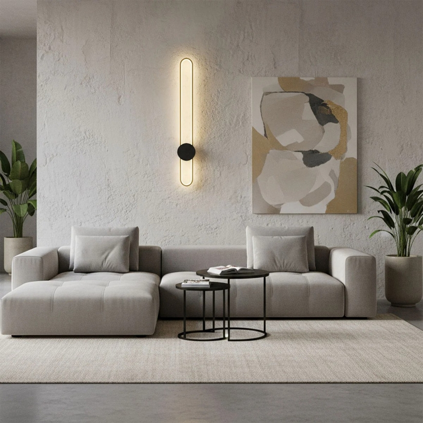 LED sienas gaismeklis FLORENTYNA LED/24W/230V 4000K zeltains/melns