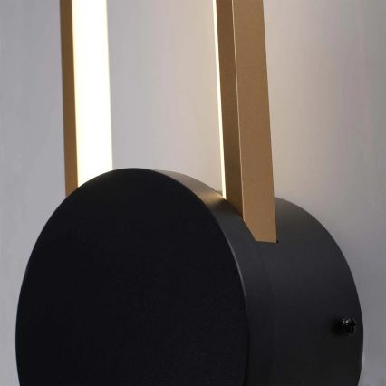 LED sienas gaismeklis FLORENTYNA LED/24W/230V 4000K zeltains/melns