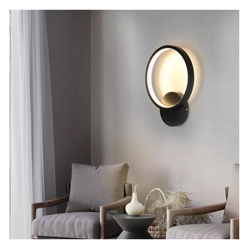 LED sienas gaismeklis LED/14W/230V melns