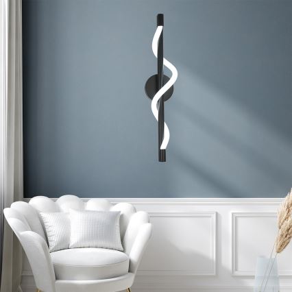 LED sienas gaismeklis MELECA LED/12W/230V 3000/4000/6000K melns