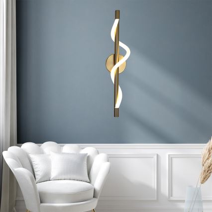 LED sienas gaismeklis MELECA LED/12W/230V 3000/4000/6000K zelta krāsā