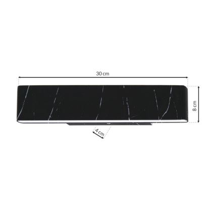 LED Sienas gaismeklis PIERCE LED/12W/230V 30 cm melns