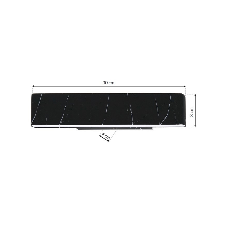 LED Sienas gaismeklis PIERCE LED/12W/230V 30 cm melns