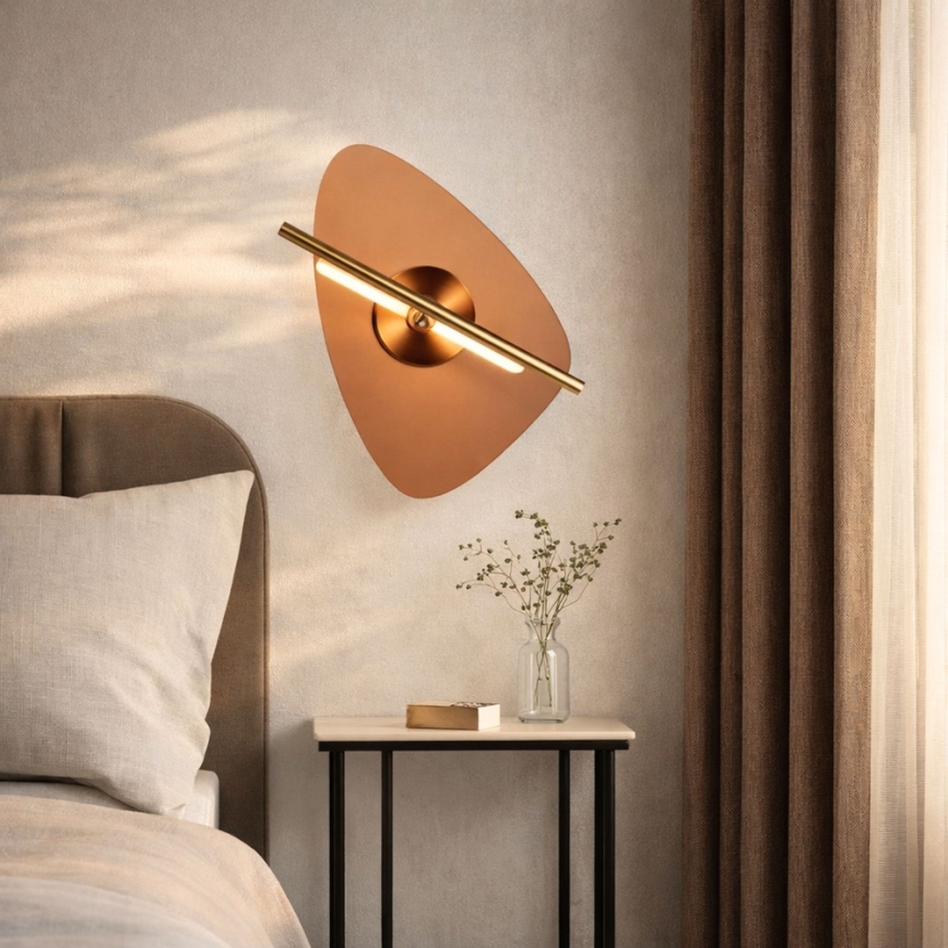 LED sienas gaismeklis RELAX LED/5W/230V zelta/dūmota brūna