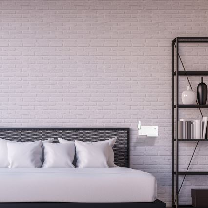 LED sienas gaismeklis SHELF, balts, LED/4W+LED/5W+LED/2W/230V + USB ports