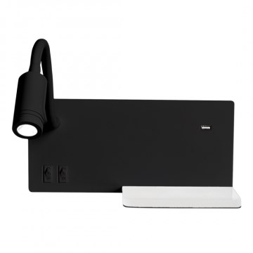 LED sienas gaismeklis SHELF LED/4W+LED/5W+LED/2W/230V melns