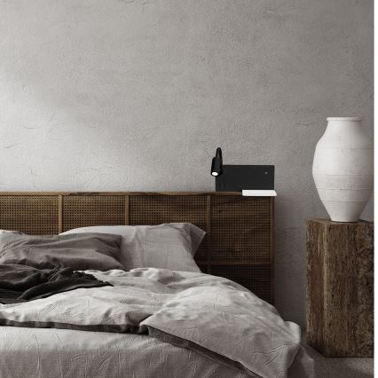 LED sienas gaismeklis SHELF LED/4W+LED/5W+LED/2W/230V melns