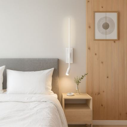 LED sienas gaismeklis TORCH LED/6W/230V + LED/3W balts