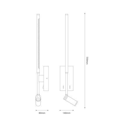 LED sienas gaismeklis TORCH LED/6W/230V + LED/3W balts