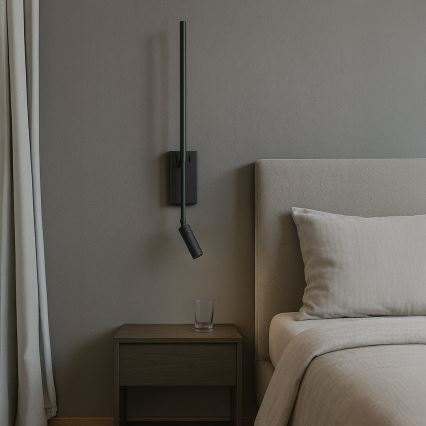 LED sienas gaismeklis TORCH LED/6W/230V + LED/3W melns