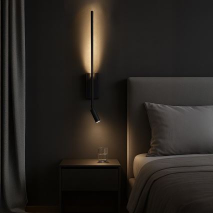 LED sienas gaismeklis TORCH LED/6W/230V + LED/3W melns