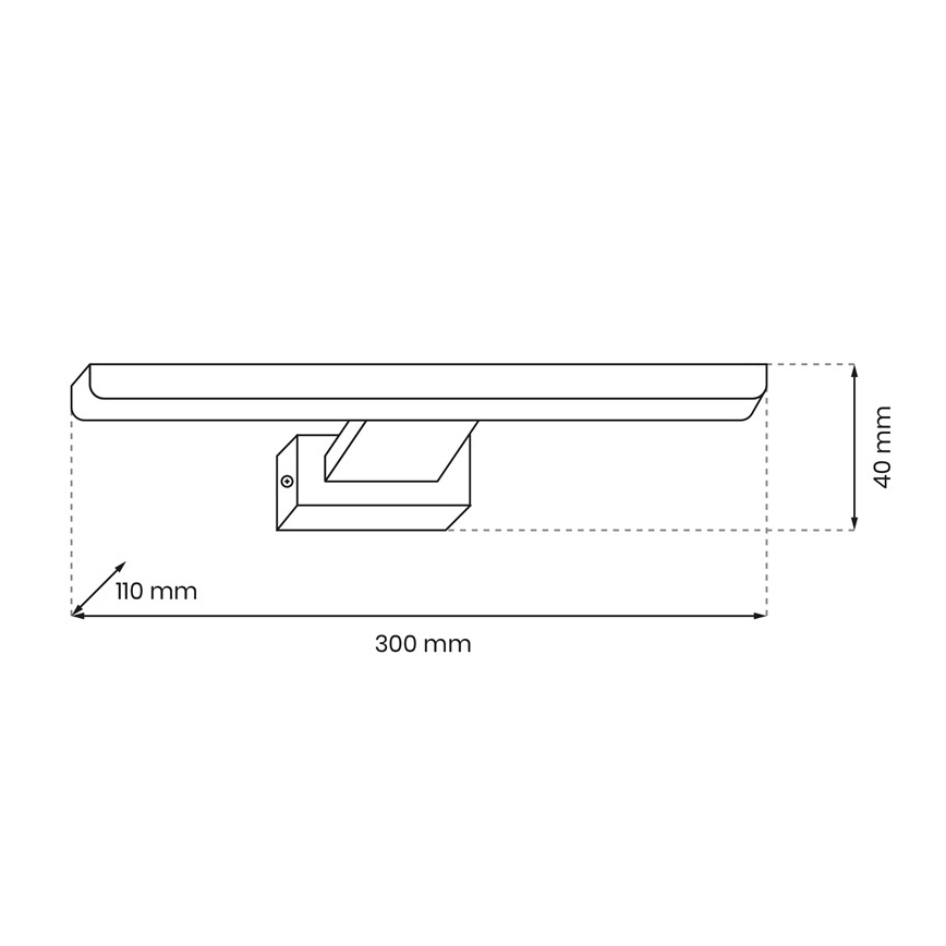 LED sienas gaismeklis vannas istabai SHINE LED/7W/230V 30 cm IP44 spīdīga hroma apdare