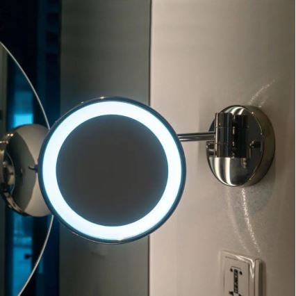 LED Sienas kosmētikais spogulis LED/3W/6V 4xAA IP44