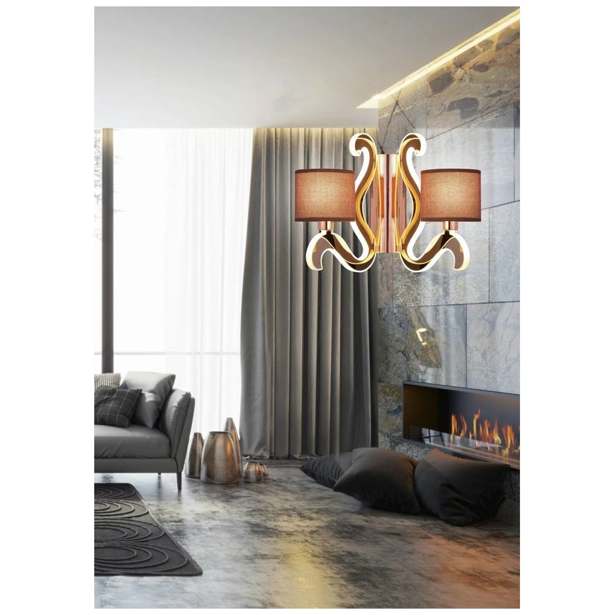 LED Sienas lampa AMBROSIA 2xE14/40W/230V + LED/12,3W vara