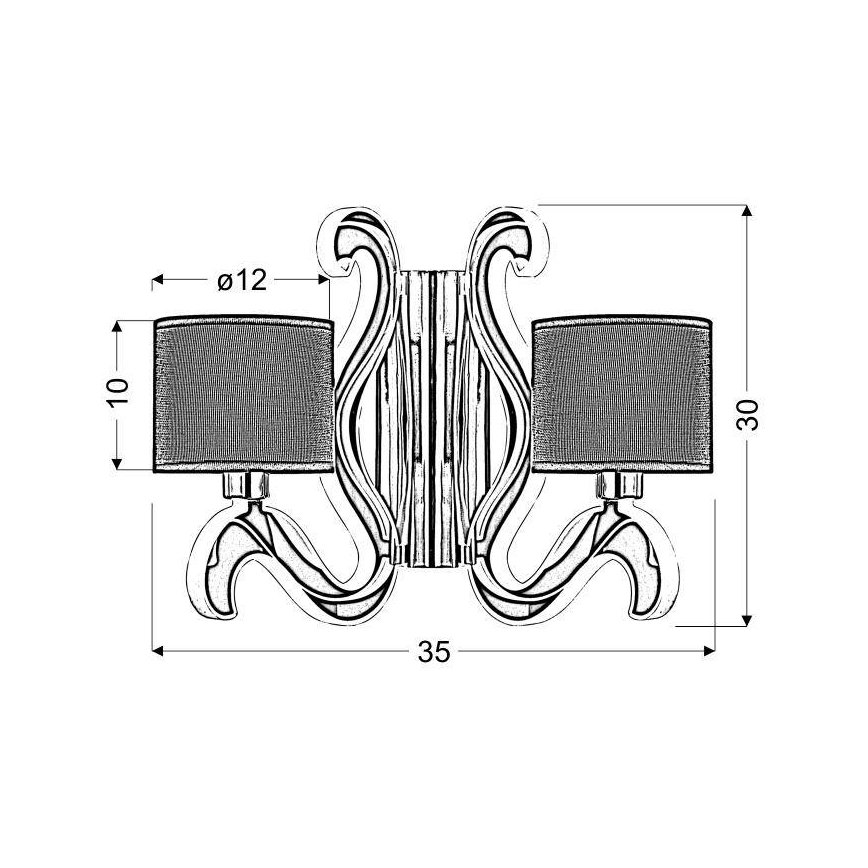 LED Sienas lampa AMBROSIA 2xE14/40W/230V + LED/12,3W vara