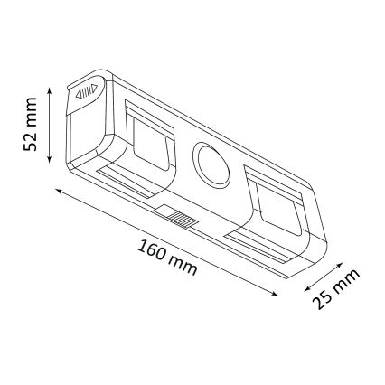 LED Sienas lampa ar sensoru LED/3xAA/4,5V