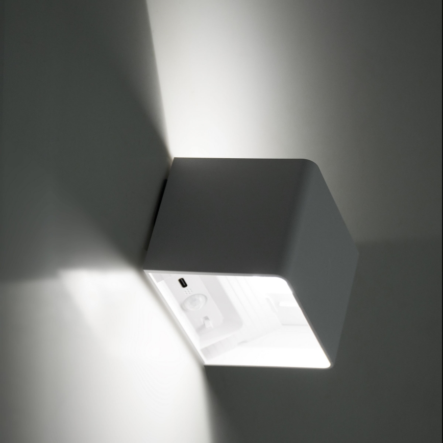 LED Aptumšojama sienas skārienvadāma lampa ar sensoru MIRI LED/2,5W/3,7V 3000/4000/6400K 4000 mAh balta