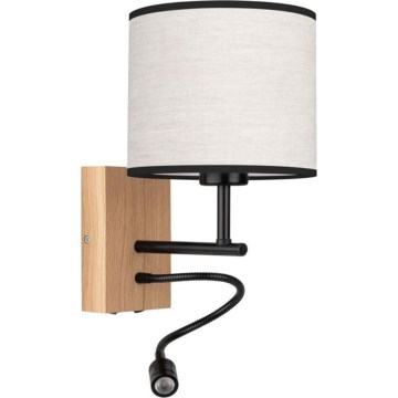 LED Sienas lampa BOHO 1xE27/25W/230V + LED/1W/230V ozolkoka