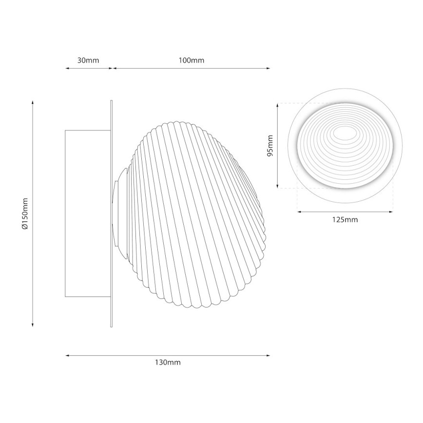 LED Sienas lampa BOLLA LED/3W/230V zelta