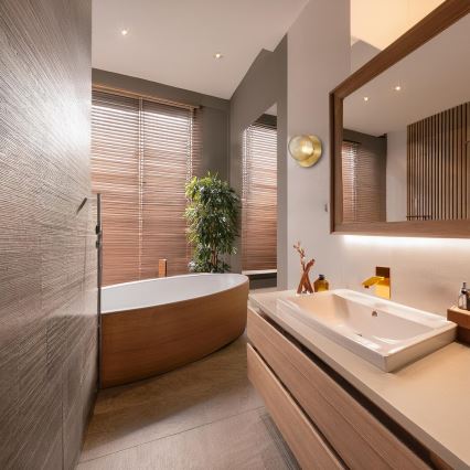 LED sienas lampa BOLLA LED/3W/230V zeltaina/dūmakaini bēša