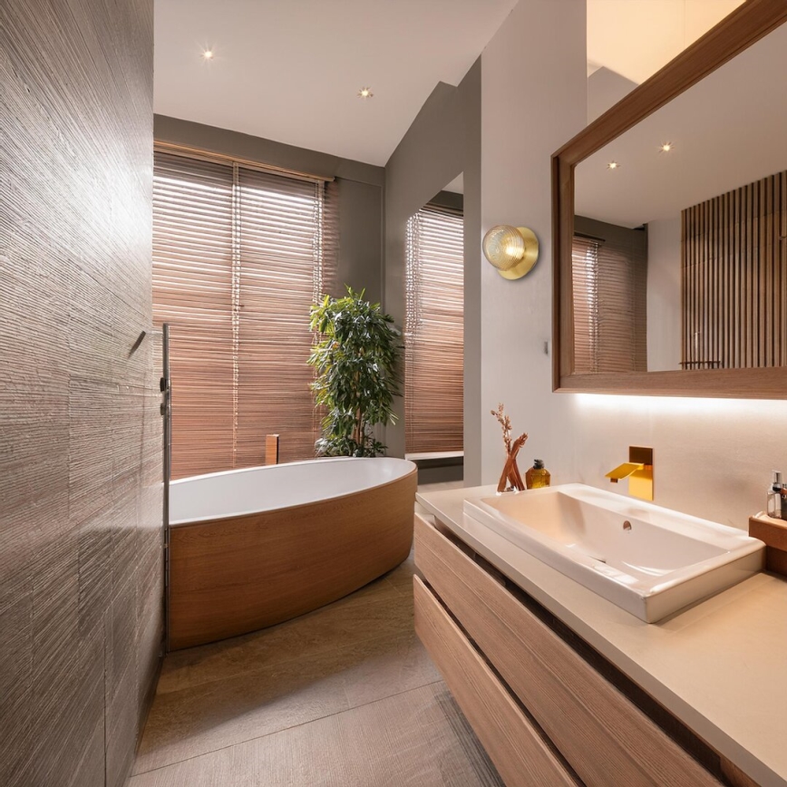 LED sienas lampa BOLLA LED/3W/230V zeltaina/dūmakaini bēša