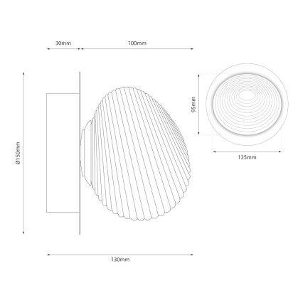 LED sienas lampa BOLLA LED/3W/230V zeltaina/dūmakaini bēša