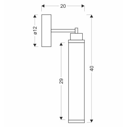 LED sienas lampa CORTE LED/10W/230V melna
