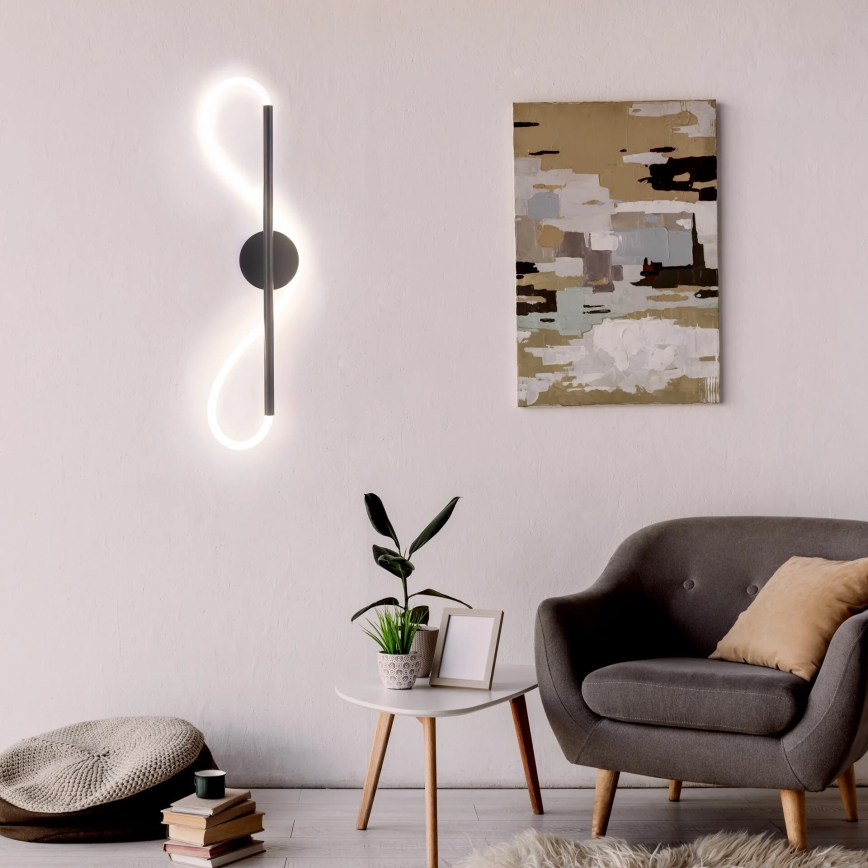 LED Sienas lampa EMMA LED/19W/230V melna