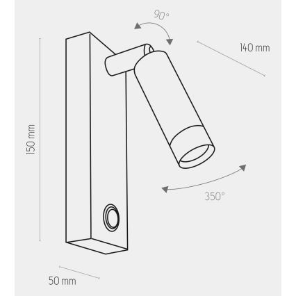 LED Sienas lampa ENZO LED/3W/230V