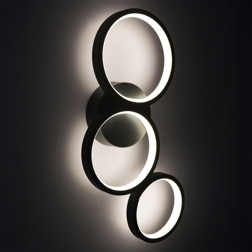 LED Sienas lampa FLAMENCO LED/23W/230V 4000K melna