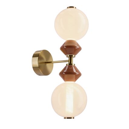 LED sienas lampa FLORES 2xLED/5W/230V zelta/brūna