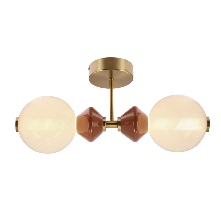 LED sienas lampa FLORES 2xLED/5W/230V zelta/brūna