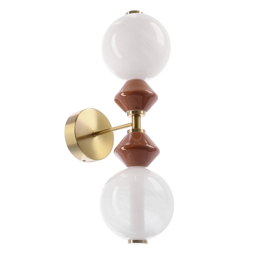 LED sienas lampa FLORES 2xLED/5W/230V zelta/brūna