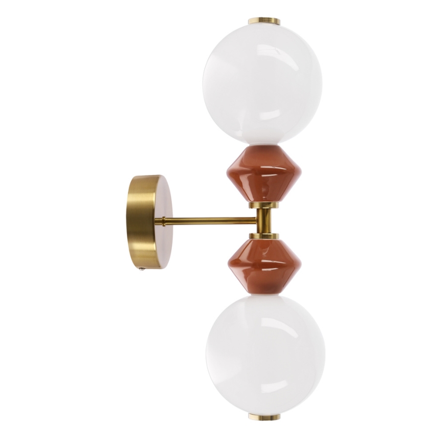 LED sienas lampa FLORES 2xLED/5W/230V zelta/brūna