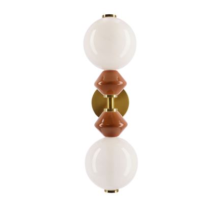 LED sienas lampa FLORES 2xLED/5W/230V zelta/brūna