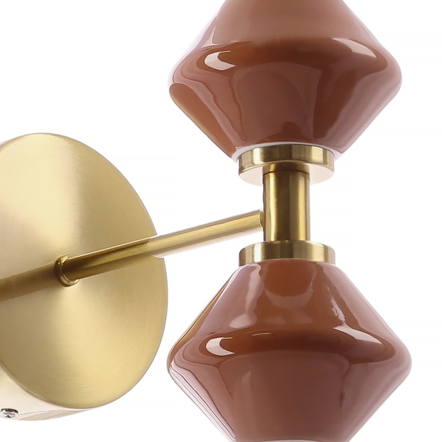 LED sienas lampa FLORES 2xLED/5W/230V zelta/brūna