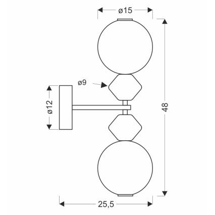 LED sienas lampa FLORES 2xLED/5W/230V zelta/brūna