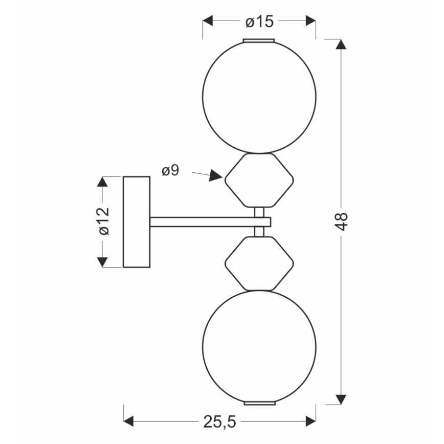 LED sienas lampa FLORES 2xLED/5W/230V zelta/brūna
