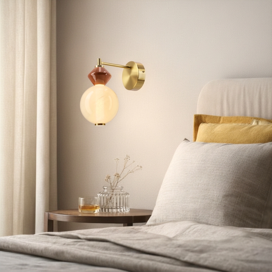 LED sienas lampa FLORES LED/7W/230V zelta/brūna