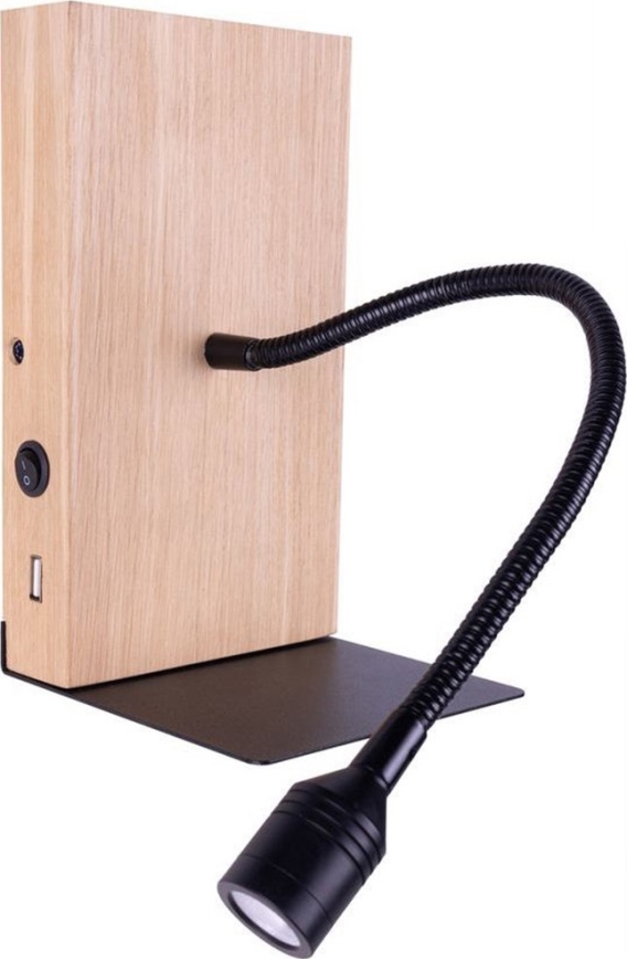 LED Sienas lampa LECTOR LED/2,5W/230V USB ozols
