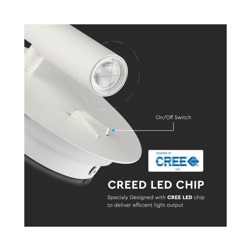 LED Sienas lampa LED/3W/230V + LED/6W/230V 3000K balta