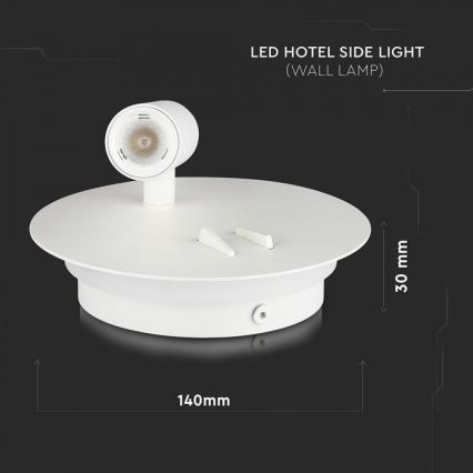 LED Sienas lampa LED/3W/230V + LED/6W/230V 3000K balta