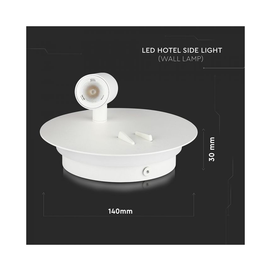 LED Sienas lampa LED/3W/230V + LED/6W/230V 3000K balta