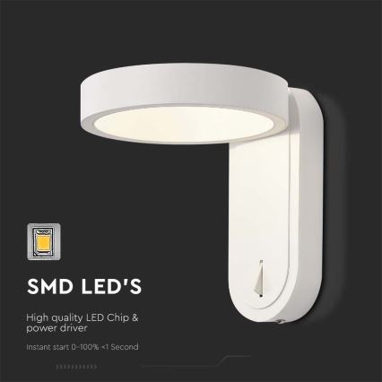 LED Sienas lampa LED/5W/230V 3000K/4000K balta